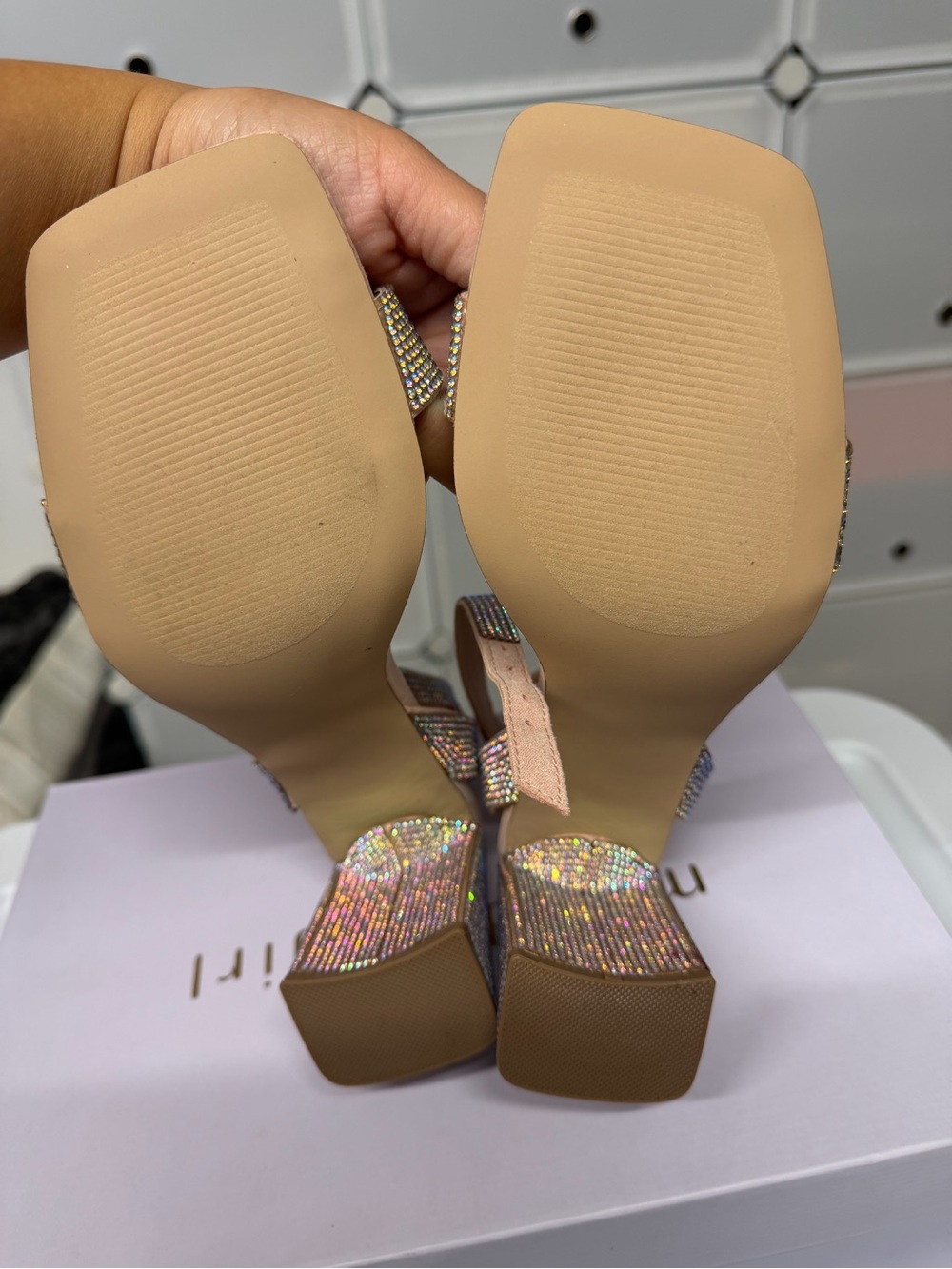 Madden Girl Rhinestone Block Heels - Picture 6 of 6
